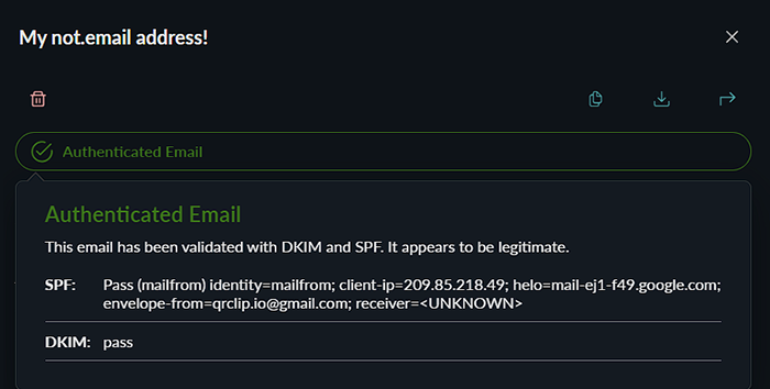 not.email's security